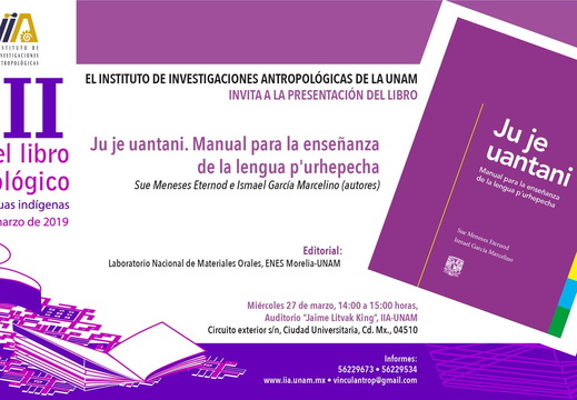 Feria libro antropológico, 27 de marzo de 2019